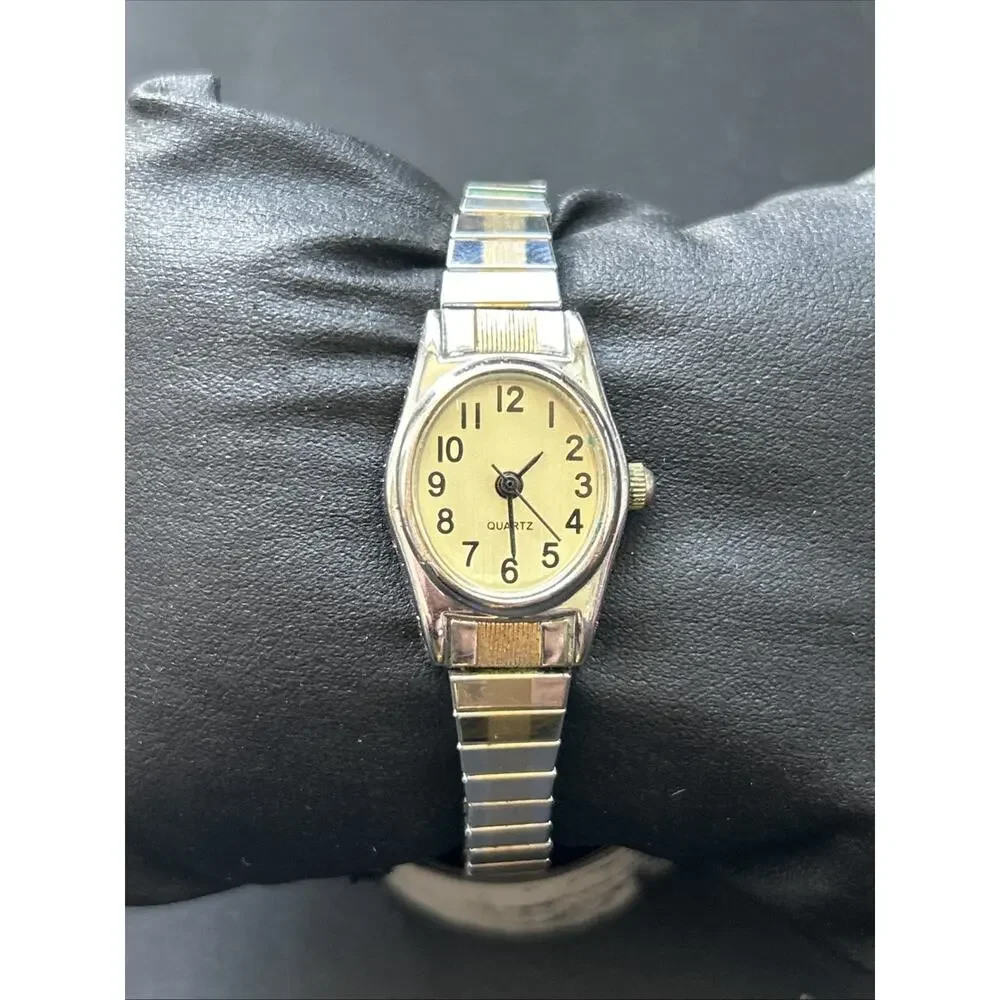 Two Tone Women’s Stretch Band Quartz Watch